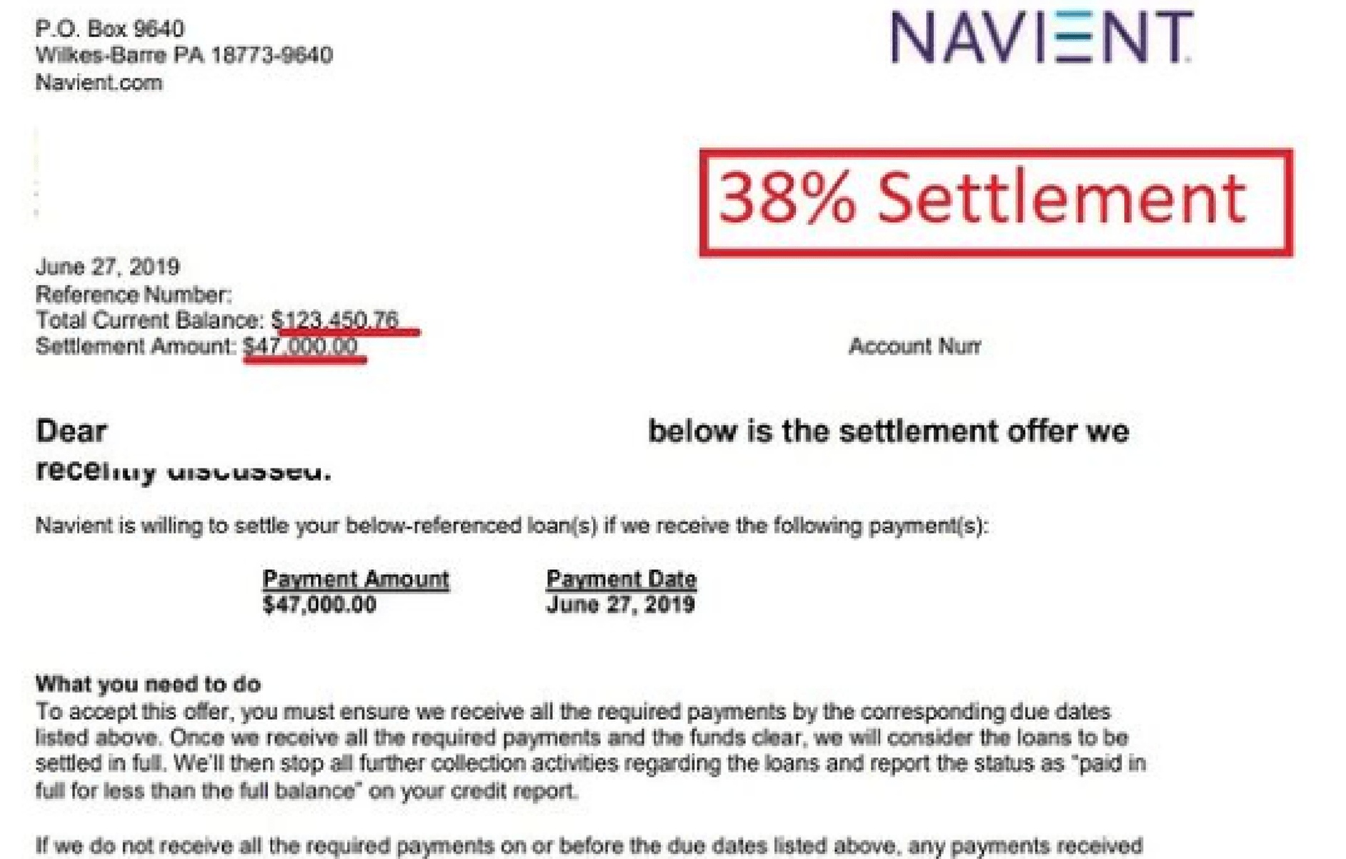 38% Settlement