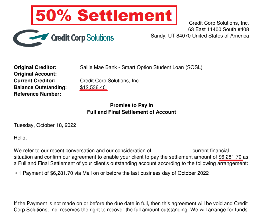 Credit Corp Settlement