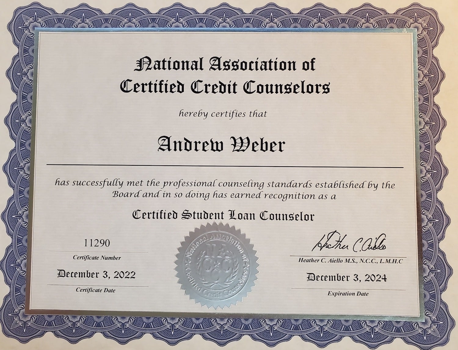 Certified student loan counselor certification