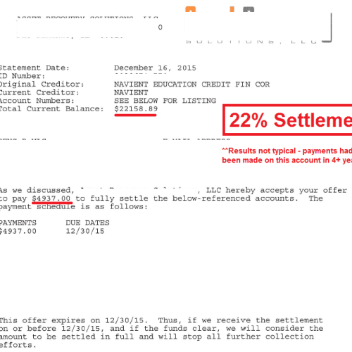 22% Navient settlement